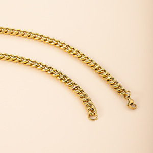 สร้อยคอสแตนเลสสตีลแบบ Curb Chain สไตล์วินเทจ ชุบทอง 18K แบบสุญญากาศ ดีไซน์ทรงกลม ลิงค์แบบยุโรปอเมริกัน เครื่องประดับแฟชั่นทันสมัย - Product Image 4