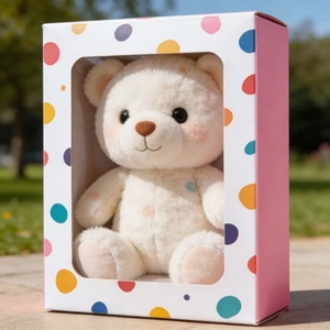 Caja de Regalo Transparente con Ventana, Hecha con Materiales Reciclados, Diseño de Puntos Rosados, Recubrimiento UV y Laminado Mate para Juguetes de Peluche y Regalos - Product Image 2