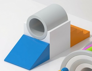 Ensemble de jeux d'intérieur en plastique coloré avec tunnel arc-en-ciel et blocs pour aire de jeux pour enfants - Product Image 4