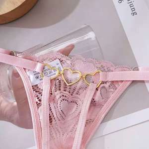 Conjunto de Tanga Sexy de Cintura Alta para Mujer, Sin Costuras, Talla Grande, Encaje Transparente, Seguro para el Período - Product Image 2