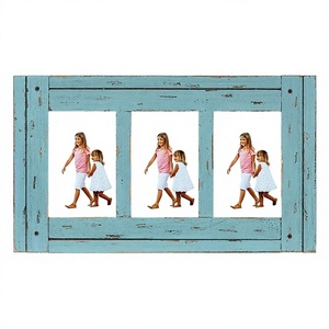 Cadres photo en bois de manguier bleu turquoise au design unique de haute qualité pour la décoration intérieure – Vente en gros - Product Image 1