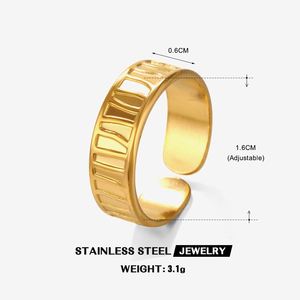 Nouvelles bagues minimalistes de style Ins avec un design géométrique, bagues tendance plaquées or, bijouterie pour femmes, acier inoxydable - Product Image 5