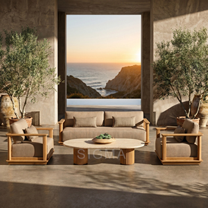 Set <span class=keywords><strong>da</strong></span> <span class=keywords><strong>Giardino</strong></span> di Lusso per Hotel, Mobili <span class=keywords><strong>da</strong></span> Patio <span class=keywords><strong>in</strong></span> Teak Durevoli e Confortevoli, Arredamento Personalizzato per Soggiorno - Product Image 1