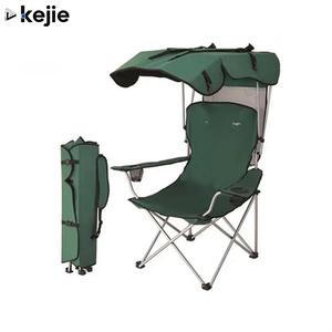 Modern Comfortable Outdoor Portable Folding Chair with Canopy Steel <b>Frame</b> for Beach Park & Hotel Use - Product Image 1