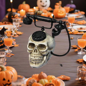 Halloween Animatronic Spooky Skull Téléphone Prop Creepy Décoration murale animée pour la fête de la maison hantée - Product Image 1