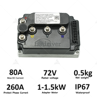Kits de contrôleurs de moteur Fardriver ND72260 MiNi12 72V DC 260A programmables avec écran LCD DKD et accélérateur 3000W-5000W