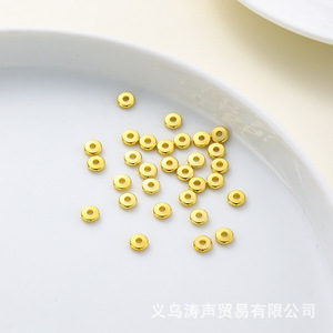 Gold Plated <b>Copper</b> Round Beads For <b>Bracelet</b> Making GA0040 Yiwu Jewelry Findings - Product Image 4