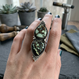 Designer Turquoise 925 Solid Sterling Silver Natural Gemstone Bezel Setting Trendy <b>Statement</b> <b>Ring</b> - Product Image 3