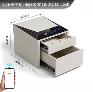 Caja Fuerte de Seguridad CEQSAFE con Cerradura Inteligente WIFI y Huella Dactilar, Enrollador de Relojes, Cajón de Almacenamiento de Joyas de Cuero Personalizado de Doble Capa - Product Image 2