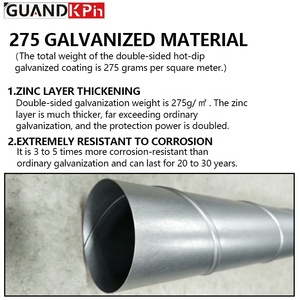 Conduit d'aération en spirale métallique galvanisé de haute qualité pour les systèmes HRV, MVHR et FTX - Product Image 2