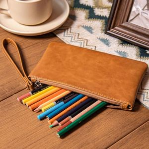 Wholesale Vintage PU Leather Wristlet <b>Clutch</b> <b>Bag</b> Large Capacity Zipper Passport Holder <b>with</b> <b>Wrist</b> <b>Strap</b> for Travel and Daily Use - Product Image 6