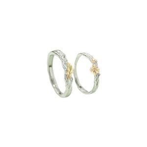 925 Silver Plated Romantic Couple <b>Ring</b> Men Women Couple Open <b>Adjustable</b> <b>Ring</b> Romantic Trendy Valentine's Day Love Promise Gifts - Product Image 5