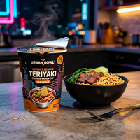 200g Mie Ramen Instan Rasa Daging Sapi Teriyaki Wijen Kemasan Goreng OEM Pengiriman Cepat Alibaba Laris