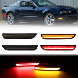 4 Uds 1 año de garantía rojo ámbar luces de posición lateral delanteras y traseras para Ford Mustang 10-14 parachoques Fender Flare luces indicadoras parpadeantes - Product Image 1