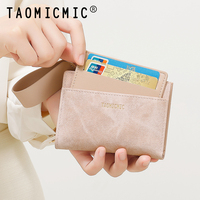 Dompet wanita pendek lintas batas TAOMICMIC Fashion warna kontras dua lipat Gelang tangan dompet multi-kartu grosir