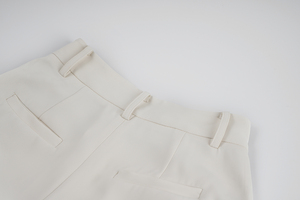<span class=keywords><strong>Pantaloni</strong></span> a gamba larga pieghettati pieghevoli da donna tuta ampia a vita alta elegante da ufficio da donna adatta <span class=keywords><strong>con</strong></span> tasche <span class=keywords><strong>pantaloni</strong></span> abbottonati - Product Image 6