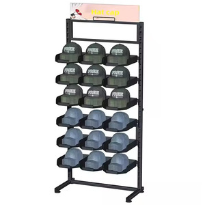 Présentoir métallique multicouche de haute qualité pour chapeaux de baseball, casquettes trucker, chapeaux de paille, chapeaux d'hiver, casquettes bob, bonnets, chapeaux Melin et <span class=keywords><strong>casques</strong></span> - Product Image 2