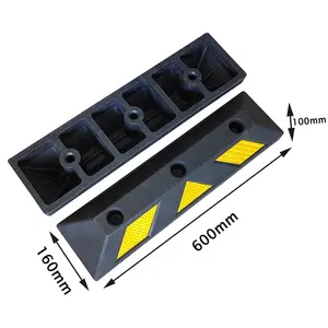 Tapón de rueda de estacionamiento, tope de rueda de PU para motocicleta, tapón de estacionamiento de garaje para casa de coche, paradas de estacionamiento de coche reflectantes negras y amarillas