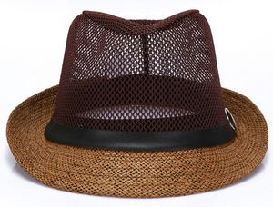 Venta al por mayor <span class=keywords><strong>trenza</strong></span> flexible Fedora sombreros Retro Sun Mesh Beach Panamá Cap transpirable sombreros de copa Jazz sombreros de paja de ala corta con banda de cinturón - Product Image 5