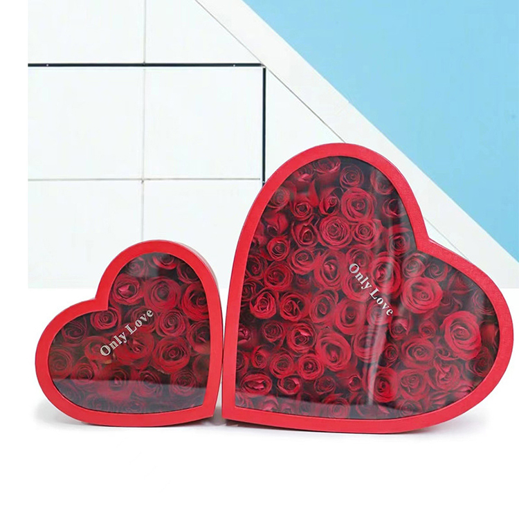 Luxury Wholesale Valentines Day Gift 2023 Paper Packaging Round Flower Heart Box for Flowers