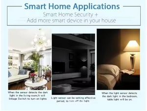Capteur d'éclairage WiFi intelligent <span class=keywords><strong>AG</strong></span> 180 degrés, alimentation USB - Dispositif IoT Tuya Smart compatible avec l'application Smart Life pour <span class=keywords><strong>garage</strong></span>, voiture, hôtel - Product Image 3