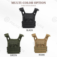 Fuliya Camouflage Noir Imperméable Oxford Sports de Plein Air Gilet Tactique Pratique Fitness Tir Gilet Avec Sac Inclus