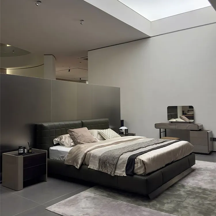 MOYI 가구 목조 디반 모던 디자인 이탈리아 클래식 킹 사이즈 세트 고급 침실 살이 포동 포동하게 찐 프레임 침대