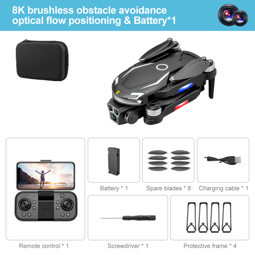 Dron negro con 1 batería