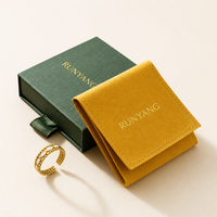 Ensemble d'emballage de bijoux noir personnalisé avec boîtes cadeaux et pochette à bouton-pression pour l'emballage de colliers, bagues et boucles d'oreilles