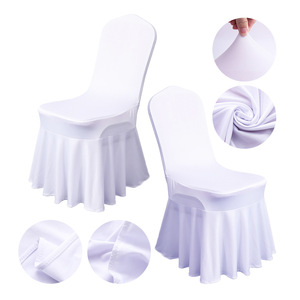 Etek elastik streç ile özel sandalye kılıfı sandalye kılıfı s Spandex otel düğün olay ziyafet restoran için Slipcovers - Product Image 4