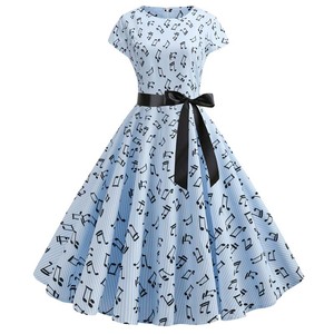 Verano manga corta Polka Dot elegante trabajo Oficina Casual estampado A-line mujeres 50s 60s Vintage vestidos elegantes - Product Image 4