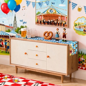 Oktoberfest 13 X 72In tovaglia <span class=keywords><strong>di</strong></span> <span class=keywords><strong>lino</strong></span> stampato ciao autunno decorazione del tavolo da pranzo della famiglia tecnica tessuta per uso domestico - Product Image 1