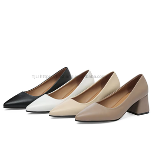 Personalized Process Factory Wholesale Size Pointed Design S Women High Elegant Mid <b>Heel</b> Ladies Shoes - Product Image 5