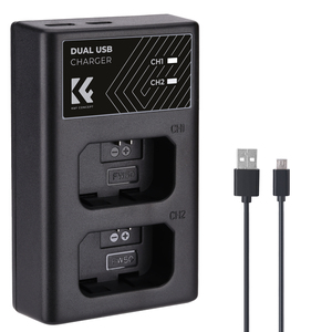 Chargeur rapide double fente K&F Concept NP-FW50 pour batteries <span class=keywords><strong>Sony</strong></span> A6000 A6500 A6300 A6400 A7 A7II A7RII A7SII A7S A7S2 A7R A7R2 A55 - Product Image 1