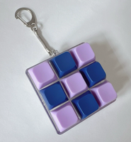 Mini jouet anti-stress en plastique transparent, clé mécanique à 9 touches, clavier LED personnalisé, porte-clés