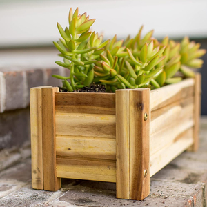 Lit de jardin surélevé Rectangle boîte à fleurs en bois lit de plantation extérieur pour fleur végétale boîte à fleurs en bois décoration de jardin - Product Image 2