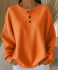 Camiseta Polo Henley Vintage para Mujer, Modelo 6551, con Estampado 3D, 3 Botones, Manga Larga, Tejido Waffle, Blusa Informal, Varios Colores - Product Image 6