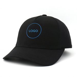 Gorra de Béisbol Negra Clásica Bordada Personalizada al por Mayor, Gorra Deportiva de 5 Paneles, Tela Común, Gorras para Hombre, Poliéster Original - Product Image 1