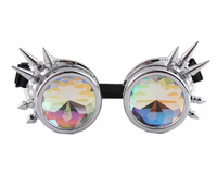 Lunettes Kaléidoscope pour Raves Trippy Psychedelic Steampunk Lunettes avec Rainbow Prism Diffraction Crystal Lenses