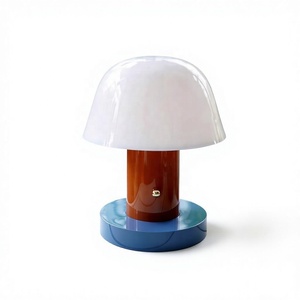 Lampe de table <span class=keywords><strong>champignon</strong></span> de designer danois, rechargeable, sans fil, tactile, style nordique rétro, pour chambre à coucher, abat-jour <span class=keywords><strong>blanc</strong></span>, luxe léger - Product Image 5