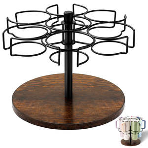 Organizzatore Girevole Nero per Portabicchieri per Bottiglie d'Acqua Stanley da 40 Oz, Supporto di Stoccaggio Facile da Installare - Product Image 1