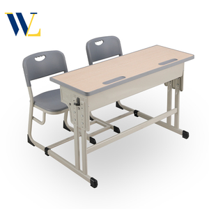 Nội thất trường học ghế đôi học sinh Bàn và ghế 2 người có thể điều chỉnh trường học bằng gỗ ghế và bảng thiết lập lớp học - Product Image 2