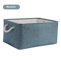 Panier de rangement moderne et simple en lin, nouveau organisateur de cosmétiques rectangulaire pour bureau, boîtes de rangement de couleur unie, bac en plastique PC durable