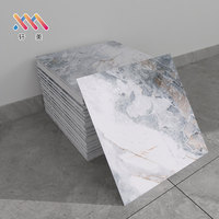 Lámina de PVC de Alto Brillo, Lámina de Mármol Autoadhesiva, Lámina de Plástico Decorativa Desprendible, Azulejos para Techo y Pared para Decoración del Hogar y Hoteles