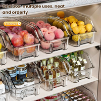 Panier de rangement transparent en PET pour cuisine, organisateur de réfrigérateur, conteneur alimentaire multi-usages, boîte de rangement pour épices, œufs, fruits et légumes