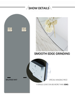 Miroir LED mural pleine longueur intelligent avec éclairage rétroéclairé, fonction anti-buée et interrupteur tactile/sensoriel pour la décoration intérieure