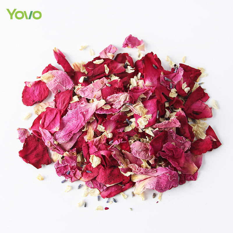 Pétalo de Rosa + pétalo de jazmín + lavanda + pétalo de peonía