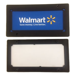 W9.5 x H4 صغيرة حجم التسوق عربة مزدوجة الجانبين البلاستيك الإعلان إطار بلاصقة ، عربة سوبر ماركت تسجيل ، عربة إطارات - Product Image 1