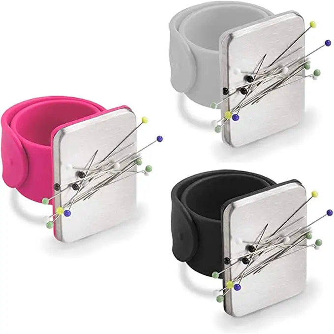 Strong Magnetic Wrist Sewing Pincushion, Pin Cushion Holder for Hair Clips Sewing, Silicone Wrist Strap Bracelet No pins