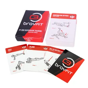 Exercice personnalisé de haute qualité yoga pose cartes en papier activité de la vie apprentissage cartes d'exercice packs cartes d'exercice de sport en gros